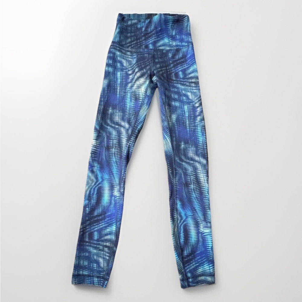 Like New Lululemon Wunder Train High-Rise Tight 25" Foil Flux Blue Leggings 2 - Picture 2 of 8